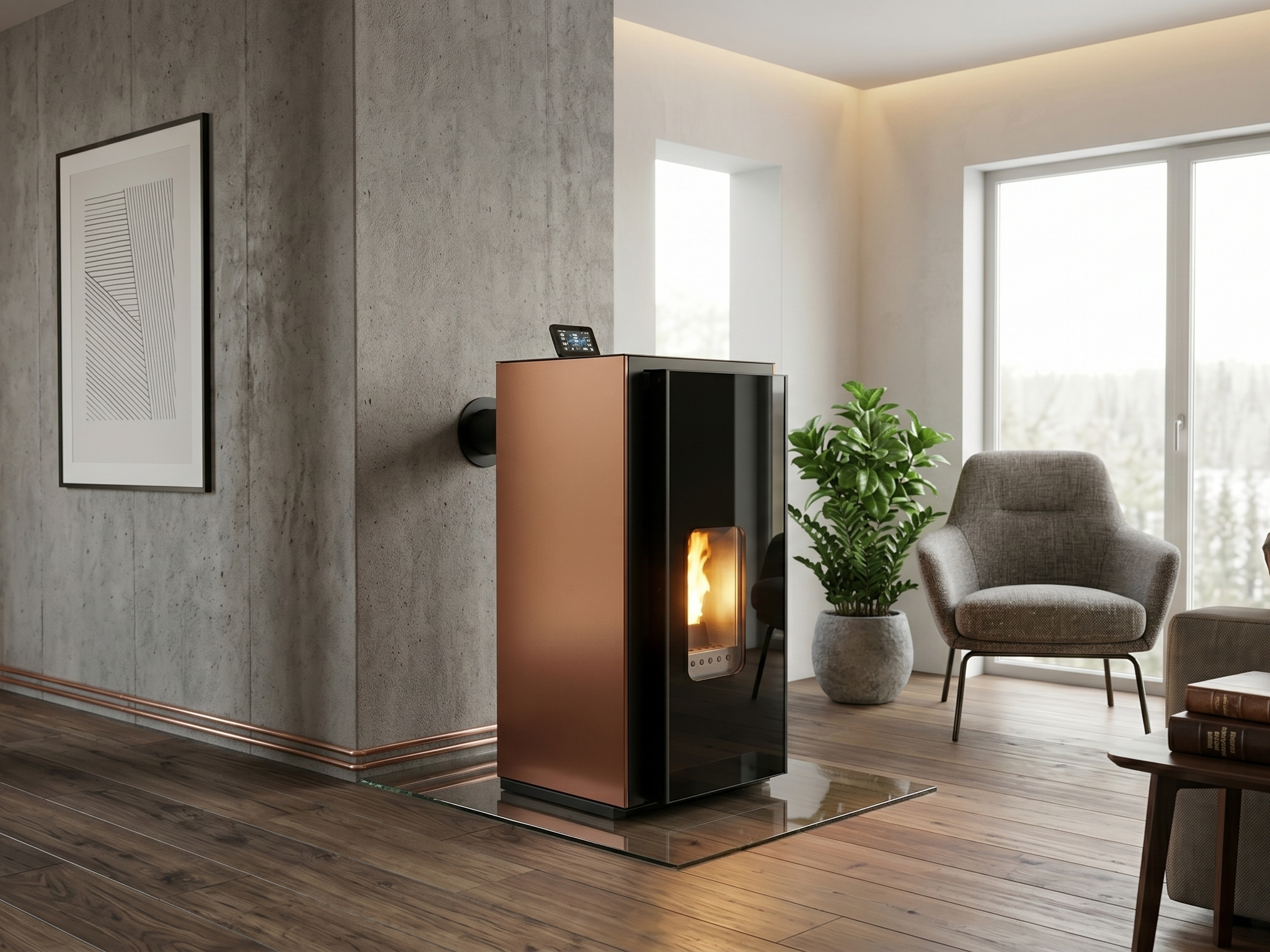 Peletová kamna s výměníkem 